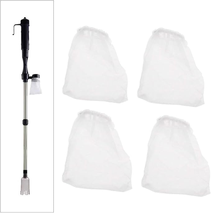 4Pcs White Fish for Tank Gravels Cleaner Replacement Filter Bags Aquarium Socks Mesh Aquarium Heater Light Thermometers Gravel Sand Decorations Filter Accessories Aquarium Pumps and Filters
