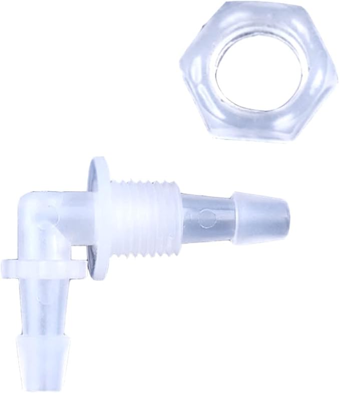 5Pcs Hex Nut PP Pagoda Elbow Connectors Aquarium Tank Air Pump Hose Joints Irrigation Pipe Fittings,6.4-G1I4-6.4