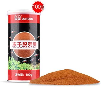 100g Small Baby Fish Food Float Freeze Brine Shrimp Egg for Turtle Betta Juvenile Fish Sea Fish Tropical Fish Fits for Freshwater and Saltwater
