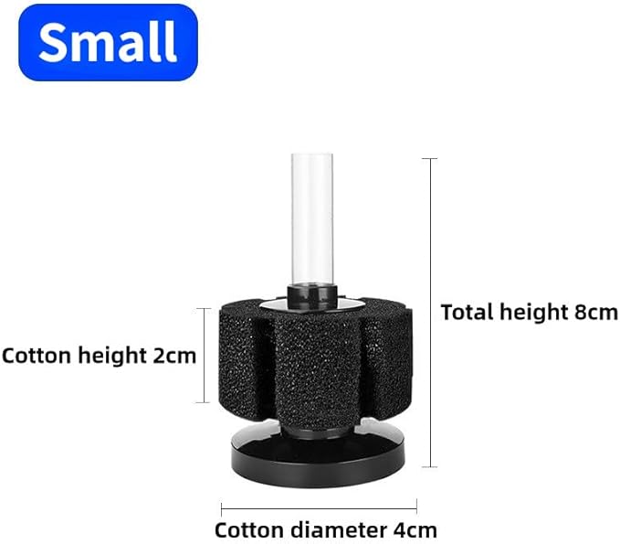 Aquarium Sponge Filter Fish Tank bio Biochemical Betta Shrimp Nano Filter with Airline Tubing (S up to 7Gal 2 Pcs)