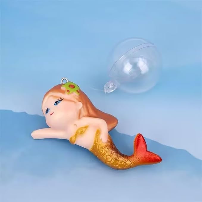 Floating Mermaid Aquarium Decoration, Fish Tank Ornament, Miniature Cartoon Figure, Aquarium Décor Thematic Ornaments (Red)