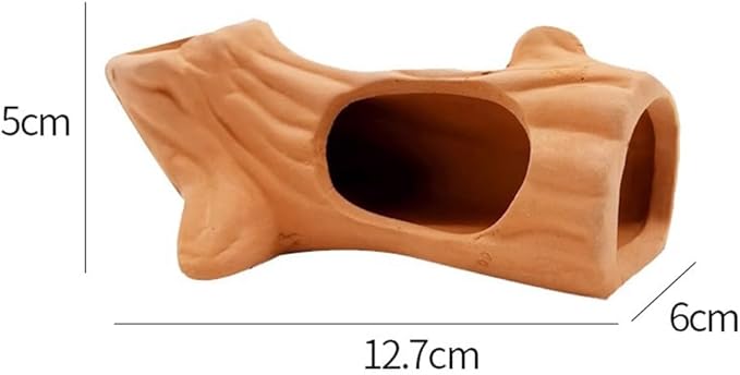 Red Soil, Purple Sand, Fish and Shrimp shelter Holes，Aquarium Decoration，Aquarium Ornament Plastic Fish Tank Decoration for Aquarium Landscape (Red Soil Tree Stump), ZY-3005