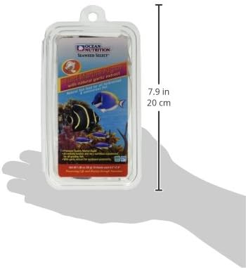Ocean Nutrition Seaweed Sheets - Nutritious Red Marine Algae Saltwater Fish Food with Natural Garlic Extract for Algae Eater Fish - Perfect for Herbivorous & Omnivorous Fish, 10-Sheets 1.0 oz (30 g)