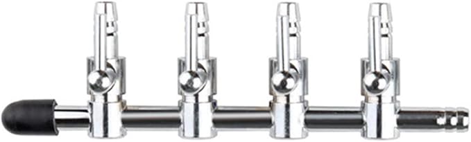 Aquarium Air Valve 4 Way Inline Manifold Air Flow Pump Tubing Splitter Lever Control Valve 4-Pack