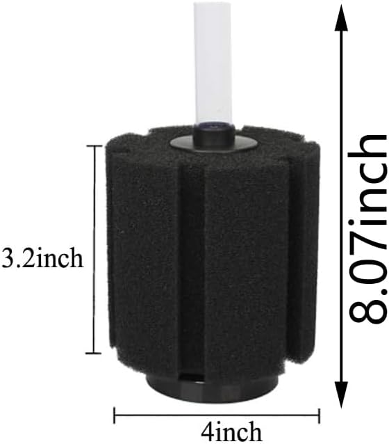ALEGI 4pcs Large Aquarium Sponge Filter with Suction Cups, Check Valves for Breeding Fry Betta Shrimp Fish Tank (Medium for 20-50 Gal 4 Pcs)