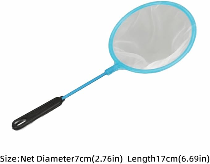 10 Pcs Small Size Fine Sieve Nylon Net Set Plastic Handle High Flexibility Fine Mesh Mini Fish Brine Shrimp Net for Fish Tank