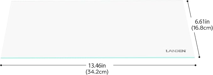 LANDEN 4mm Thick Clear Glass Aquarium Lid, Includes 4 Clips for Secure Placement, 342 x 168mm(13.46x6.61 inches for 350-354mm Inner Length Aquariums, Adapted to LANDEN NA362226