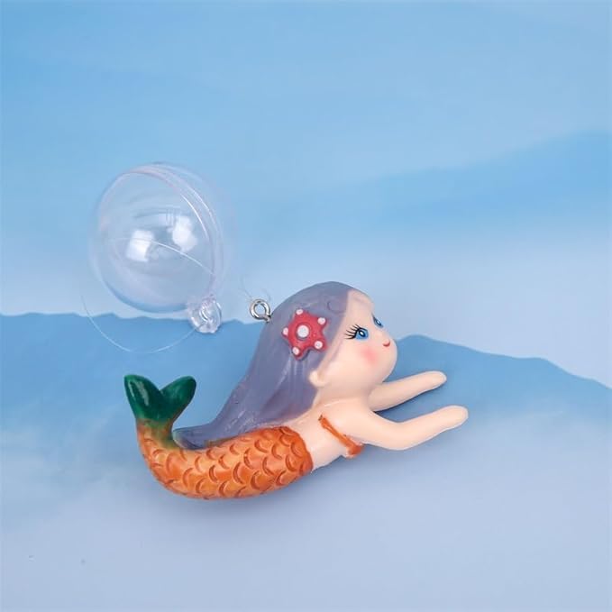 Floating Mermaid Aquarium Decoration, Fish Tank Ornament, Miniature Cartoon Figure, Aquarium Décor Thematic Ornaments (Green)