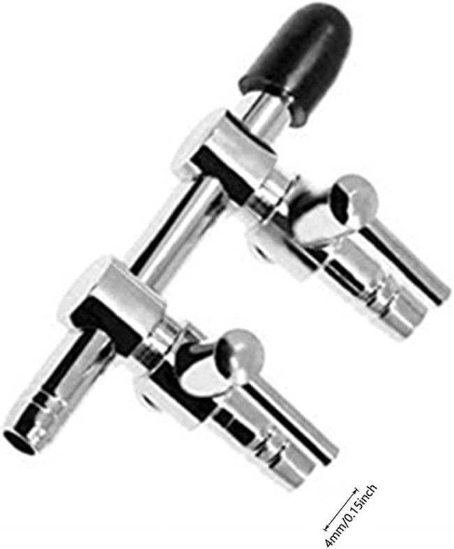 Aquarium Air Valve 2 Way Inline Manifold Air Flow Pump Tubing Splitter Lever Control Valve 4-Pack