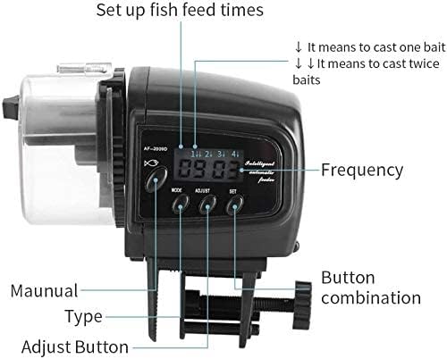 Yosoo Automatic Fish Feeder for Aquarium, Vacation Weekend Fish Food Dispenser with Automatic Digital Timer for Flake Pellets, Pellets, Powders and Strips