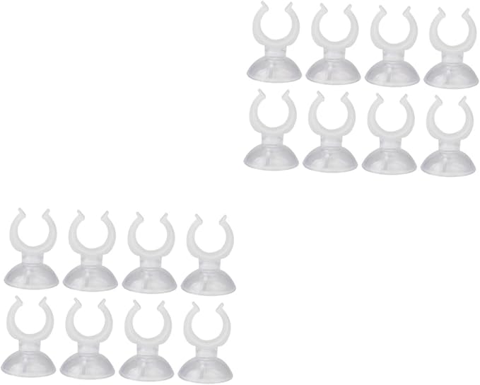 Angoily 2sets Holder Cups Aquarium Cup Hooks Heavy Duty 16mm Clamp Easy to Install 8pcs*2