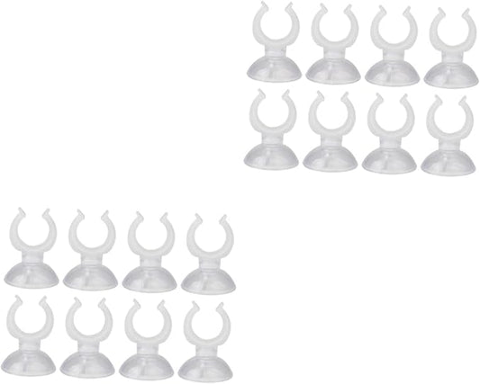 Angoily 2sets Holder Cups Aquarium Cup Hooks Heavy Duty 16mm Clamp Easy to Install 8pcs*2