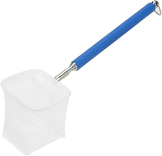 Fdit Adjustable Mini Fishing Net Pole for Aquarium Shrimp 20-57.5cm Expandable (Blue)