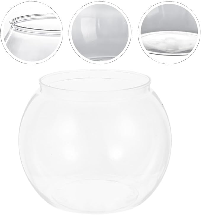 Beaupretty Shatterproof Fish Bowl 3pcs Plastic Fish Bowls Round Clear Aquarium Fish Keeper Vase Pot Goldfish Bowl Hydroponic Plant Container for Wedding Christmas Holiday