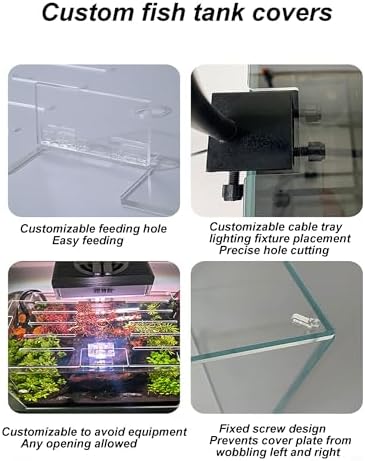 Custom Acrylic Aquarium Cover, Jump-Proof Hood for Fish Tanks, Cat-Proof Design with Fresh Air Vent, Size 70x40CM (27.6x15.7in) - Perfect for Pet Owners.