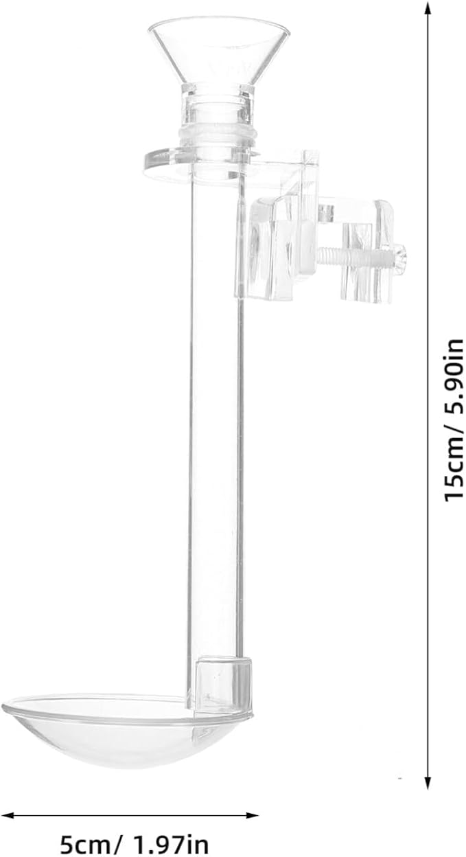 INOOMP Wall-Mounted Fish Feeder with Transparent Sinking Tube and Feeding Ring Easy Setup Aquarium Shrimp Feeder for Fish Tank 5.90 Inch