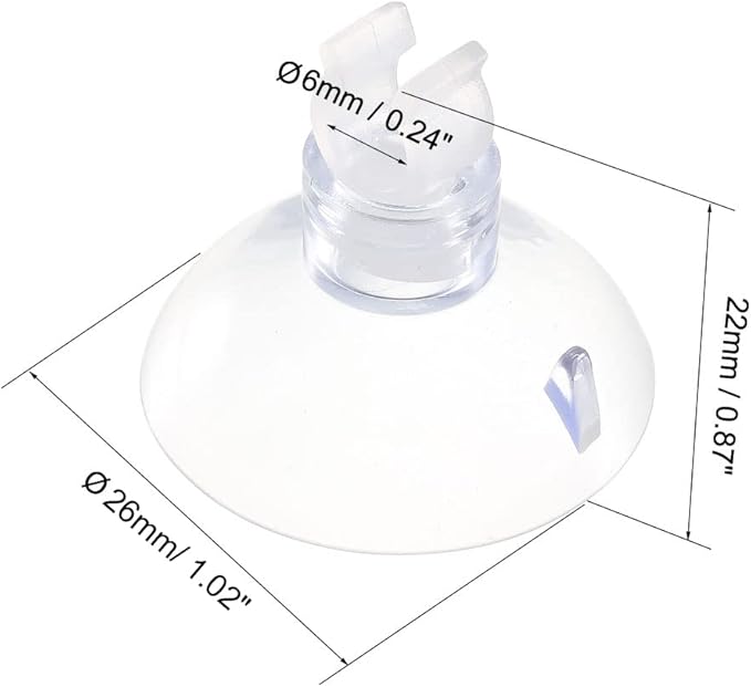 uxcell Aquarium Suction Cup Clips Airline Tube Holders Clamps for Fish Tank Clear 6mm 6Pcs