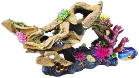 PENN-PLAX Deco-Wrecks Tan Plane Coral Scape Aquarium Decoration – Safe for Freshwater and Saltwater Fish Tanks – Large