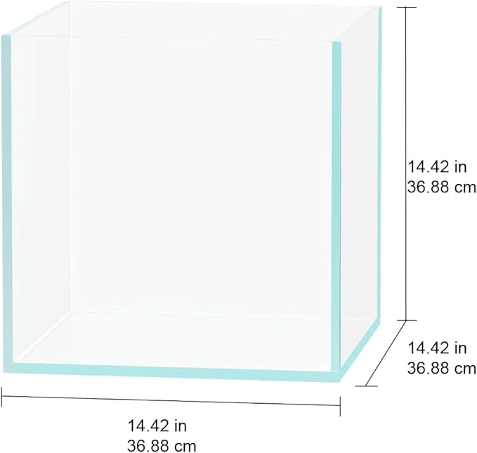 Lifegard Aquariums - 12 Gallon Cube Low Iron Ultra Clear Glass Tank 5mm - 14.52''X14.52''X14.52''