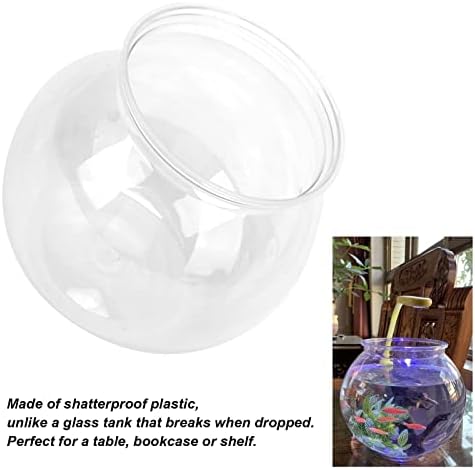 Mini Aquarium 1.5 Gallon Transparent Plastic Desktop Bookshelf Size 6 Inch Diameter for Betta Fish Lovers Clear Compact Avoiding Overcrowding in Apartments