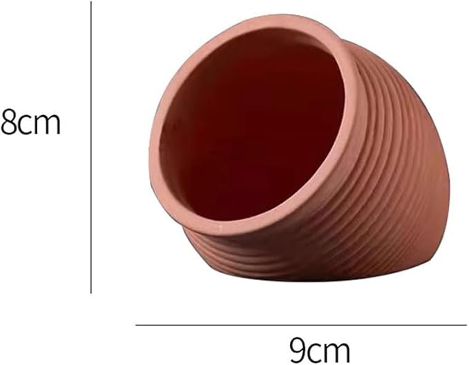 Red Soil, Purple Sand, Fish and Shrimp shelter Holes，Aquarium Decoration，Aquarium Ornament Plastic Fish Tank Decoration for Aquarium Landscape (Small Striped red Earth Shrimp House), ZY-3005