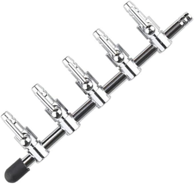 5-Way Air Flow Control Lever Valve with Airline Tubing Connector for Aquarium Fish Tank