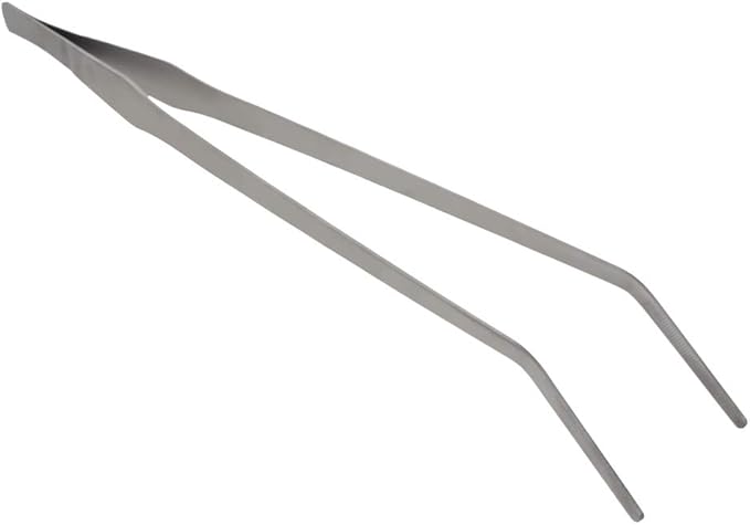 Utoolmart Aquarium Plant Tweezer, Stainless Steel Curved Tweezer, 38cm, for Fish Tank Plant Aquascape Tools, Feeding Tongs, 1 Pcs