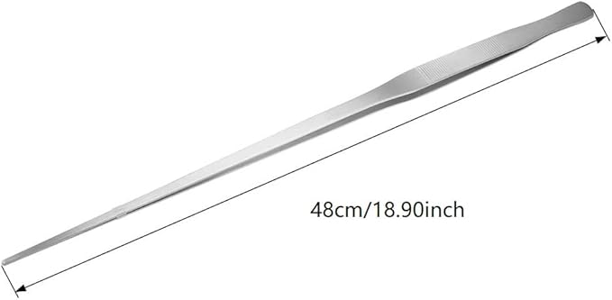 Utoolmart Aquarium Plant Tweezer, Stainless Steel Straight Tweezer, Aquarium Tweezers Extra Long 48cm, for Fish Tank Plant Aquascape Tools, Feeding Tongs, 2 Pcs
