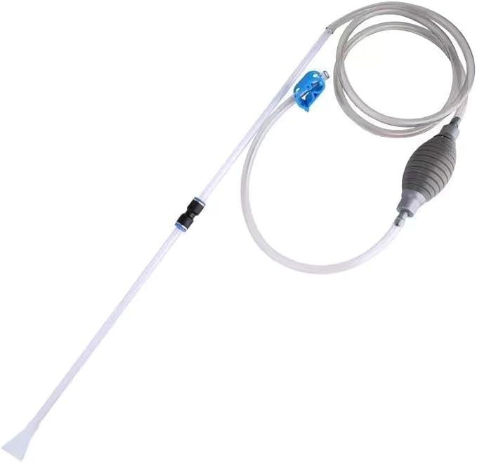 Fish Tank Cleaner and Aquarium Water Changer Siphon with a Thinner Water Tubing，Gravel Vacuum for Aquarium Kit，Perfect for Cleaning Small Fish Tank (Extrusion Type)
