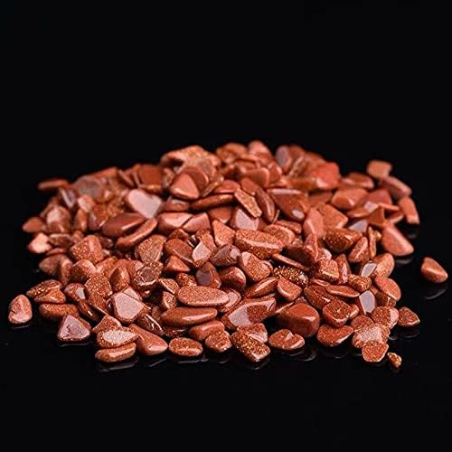50/100g Natural Stones Gravel Crystals Chip Quartz Minerals Reiki Healing Tumbled Agates Specimen Gemstones Home Aquarium Decor (Color : Golden Sand, Size : 50g)