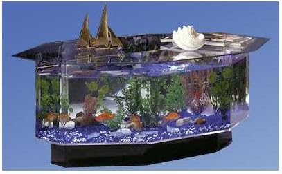 680 38" Long Aqua Stretched Octagon Coffee Table Aquarium 28 Gallon