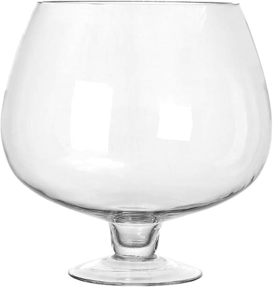 POPETPOP Bowl Glass Vase Clear Bubble Bowl Goblet Shaped Plant Terrarium Goldfish Bowl for Home Office Tabletop Decor, 21.00X21.00X21.00CM, Transparent