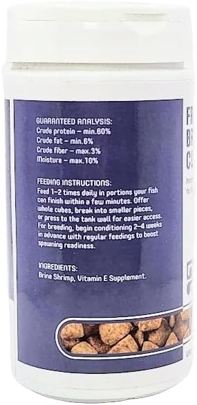 Plecoceramics Freeze-Dried Brine Shrimp Cubes Protein-Rich Fish Food for Tropical & Aquarium Fish – Conditioning Feed for Growth, Color Enhancement & Breeding (0.7 oz / 20 g)