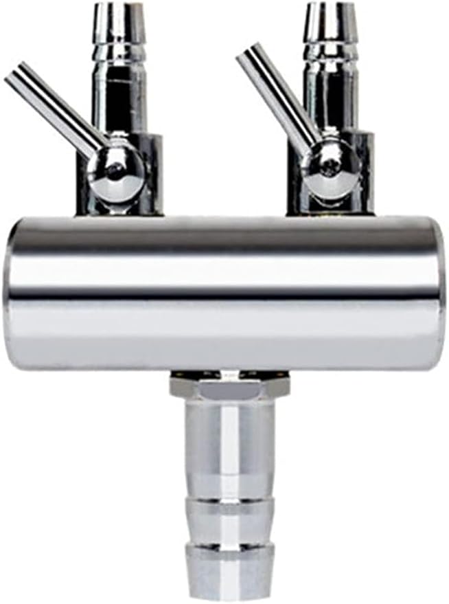 2Pcs 2-Way Air Flow Control Lever Valve with Airline Tubing Connector for Aquarium, Fish Tank