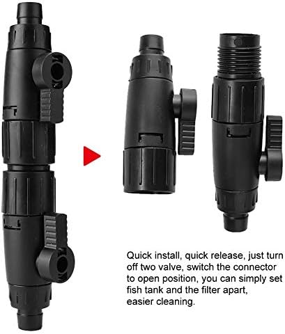 Aquarium Hose Valve, Fish Hose Pipe Quick Release Connector Adapter Aquarium Filter Connector(12mm to 16mm)