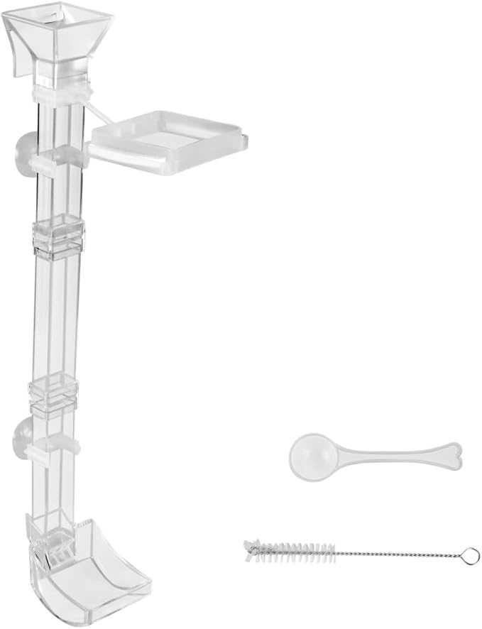 Shrimp Feeding Dish Set,Assembled Fish Shrimp Feeder Tube with Feeding Ring,Cleaning Brush for Fish Tank Fish Shrimp Crab