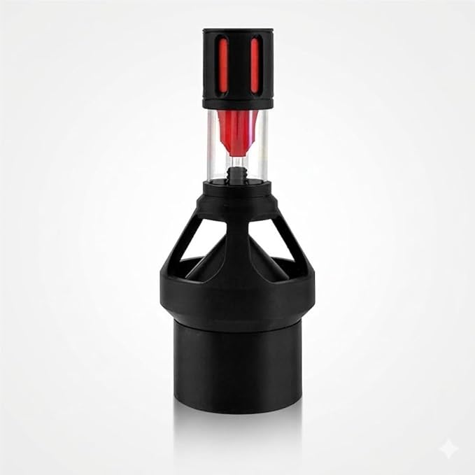 Fish Tank Silencer, H-Shaped Anti-Overflow Filter, Plastic Brush Spiral Filter, Fish Tank Accessory(Red,50mm)