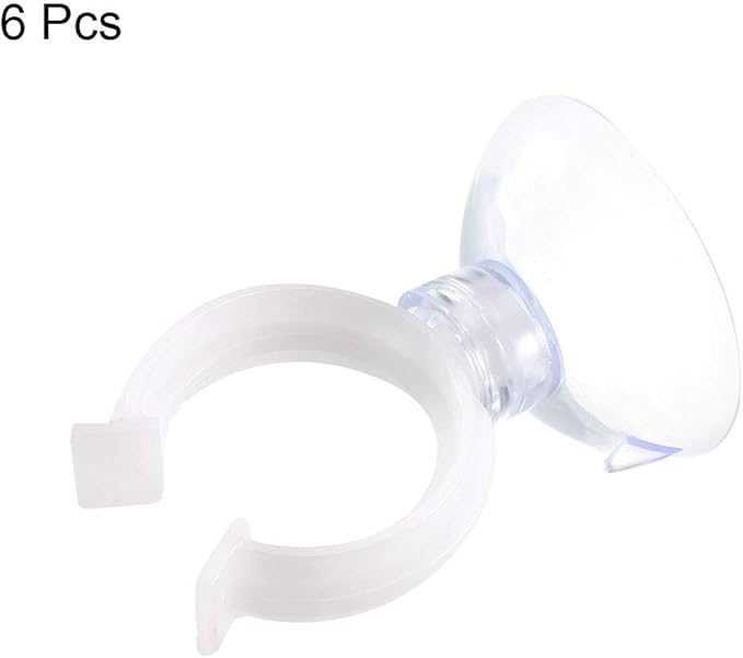 uxcell Aquarium Suction Cup Clips Airline Tube Holders Clamps for Fish Tank Clear 19mm 6Pcs
