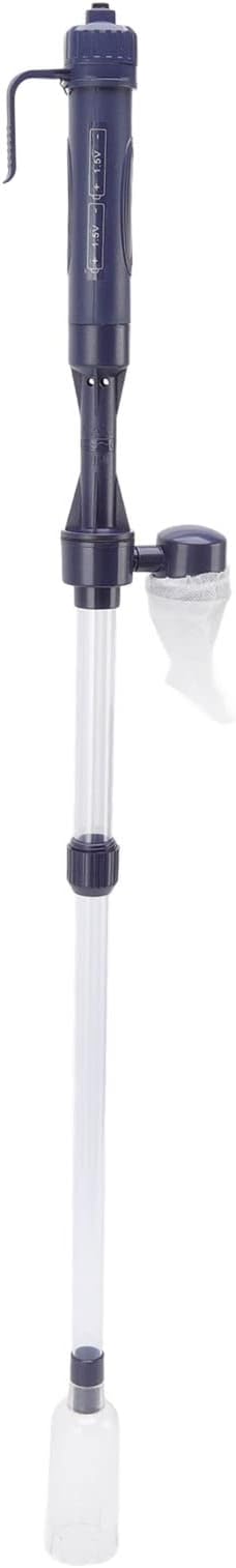 Aquarium Vacuum Cleaner Electric Siphon, Fish Tank Gravel Cleaner with Telescopic Conduit, Spiral Impeller Design for Easy Water Changing and Sand Washing, Powered by 2 C Batteries