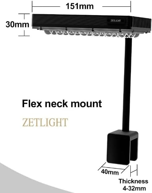 E3 Marine Aquarium LED Light with Hang-On Mount for Saltwater Tanks, ZL E3-Marine
