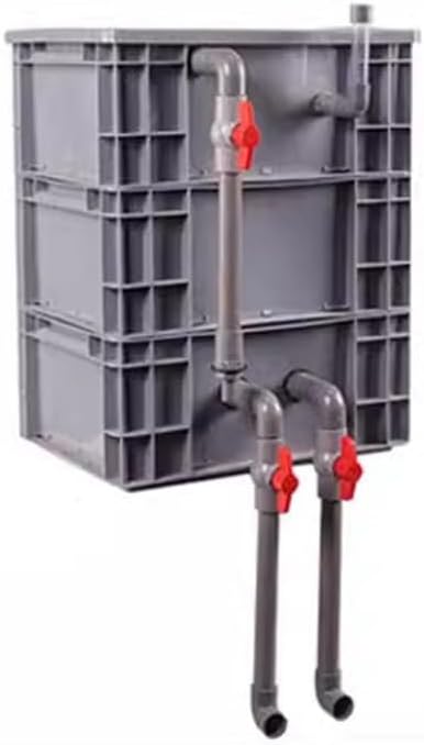 Aquarium Filter Box, Turnover Box Fish Tank Filter Upper Waterfall Flow Filter Drip Box, External Fish Pond Water Circulation System DIY, Large Filter Kit for Ponds (Color : Gray, Size : 40x30x51cm