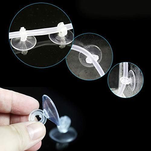 20Pcs Aquarium Suction Cup Clips Set, Fish Tank Air Line Holder, Clear Plastic for Glass Fish Supples
