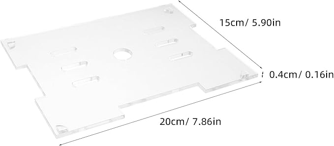 Clear Fish Tank Lid - 7.8x5.9Inch Acrylic Anti Jumping Aquarium Cover with Hole - Transparent Top Hood Grid Panel for Turtles Reptiles Shrimp Jump
