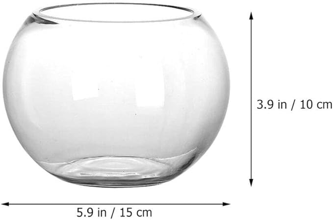 IMIKEYA Glass Bubble Bowl Bowl Glass Vase Clear Bubble Planter Terrarium Fish Bowl Wide Mouth Flower Vase Hydroponic Planter Candy Dish Fruit Jar for Wedding Home Decor 15cm