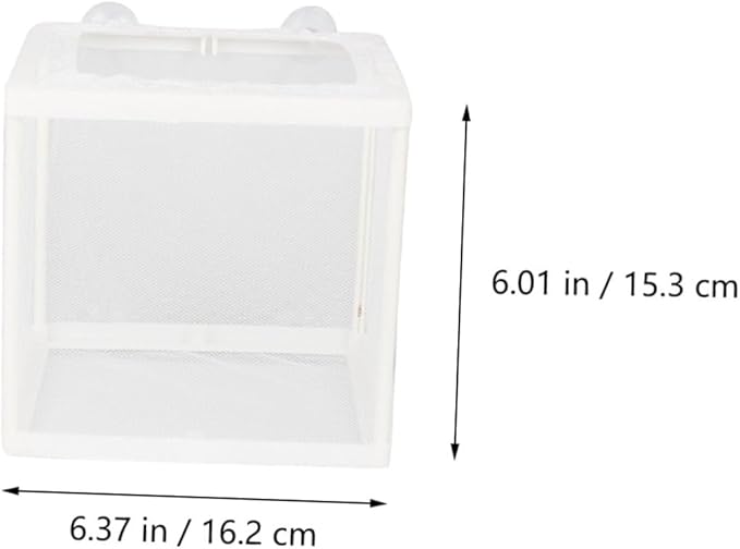 POPETPOP 2pcs Fish Breeding Isolation Box Fish Incubating Net Suction Cups Aquarium and Easy to Install Color