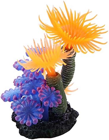 FTVOGUE Artificial Sea Anemone, 2.4 x 2 x 3.1 inches, Aquarium Decoration, Silicone