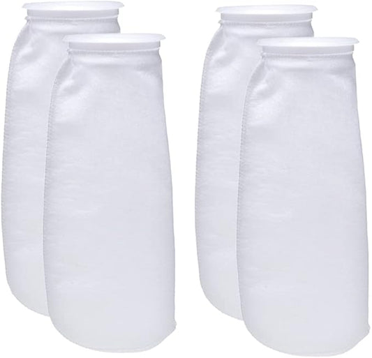 ALEGI Aquarium Filter Socks 4 inch by 14 Inch Long, 200 Micron - 4 Inch Ring Aquarium Felt Filter Bags (4 by 14 Inch - 4Pack)