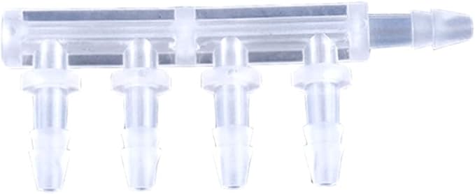 5pcs PP Equal Dia 5-Ways Connector Aquarium Tank Air Pump Hose Joint Garden Irrigation System Pipe Pagoda Joints,2.4mm