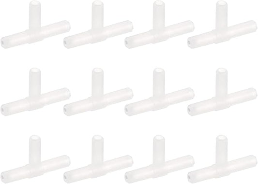 uxcell 48Pcs Aquarium Air Valve Connector Plastic Inline Tubing 3/16"(4.9mm) OD T-Shaped Aquarium Airline Tubing Connector for Fish Tank Pond Air Line