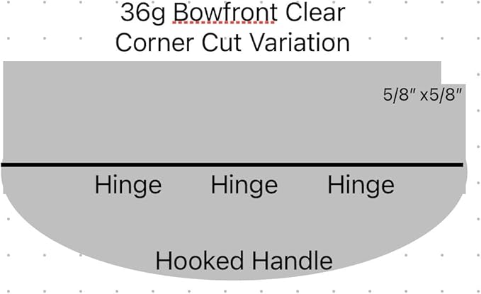 Aquarium Lid 36 Gallon Bow Front 3/16" Clear Polycarbonate. Tank not Included (Corner Cutout)